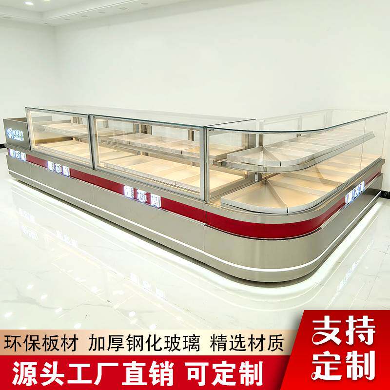 中式糕点冷藏甜品柜不锈钢转角桃酥饼干柜烘培现烤面包蛋糕展示柜