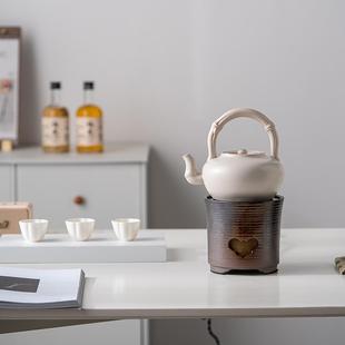 复古高身蒸蒸日上电陶炉煮茶壶茶具苏打釉竹节提梁壶烧水壶煮茶器