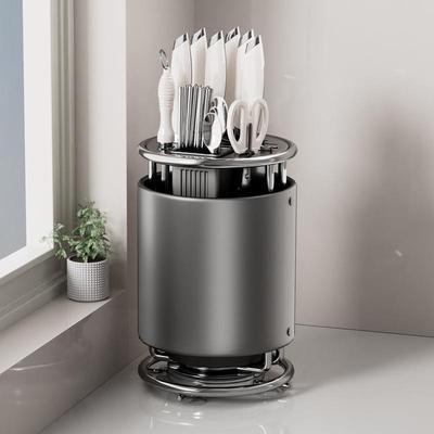 刀架置物架厨房台面实木刀具收纳架家用刀座通风防霉沥水菜刀架子