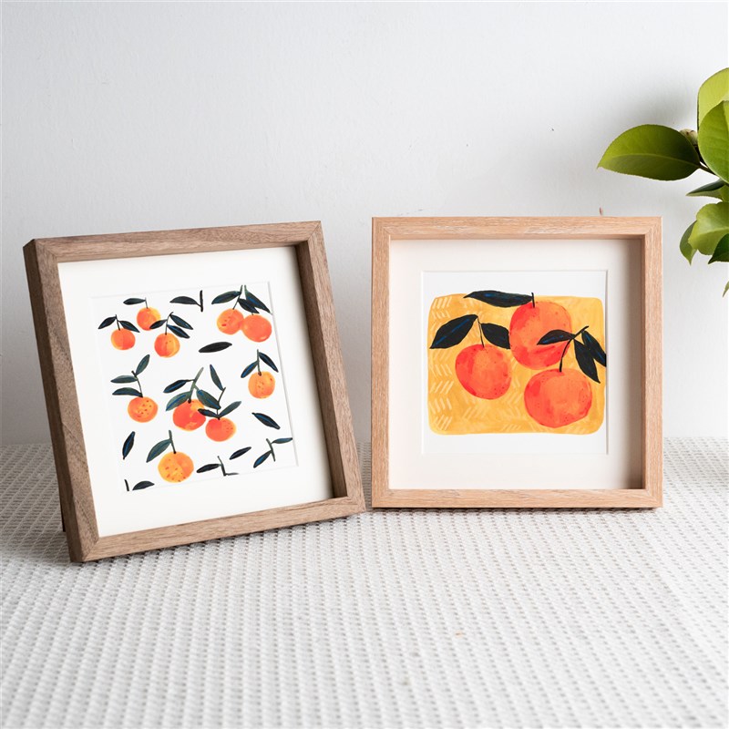 中式书法手绘柿子心想事橙摆台画桌面书房斗柜玄关客厅摆件装饰画