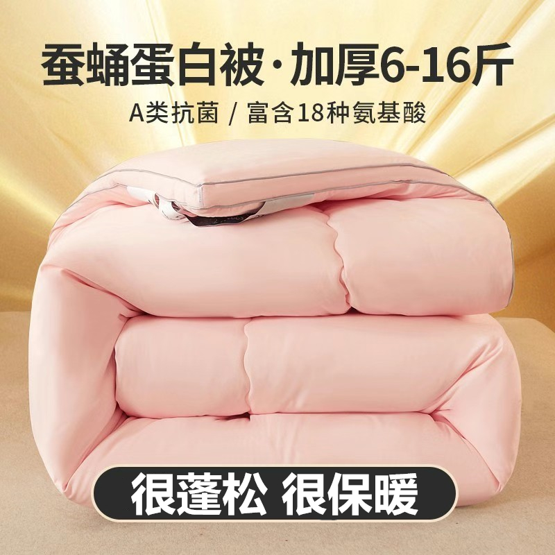 蚕蛹蛋白被子冬被加厚保暖10斤棉被春秋丝绵被芯单双人太空被