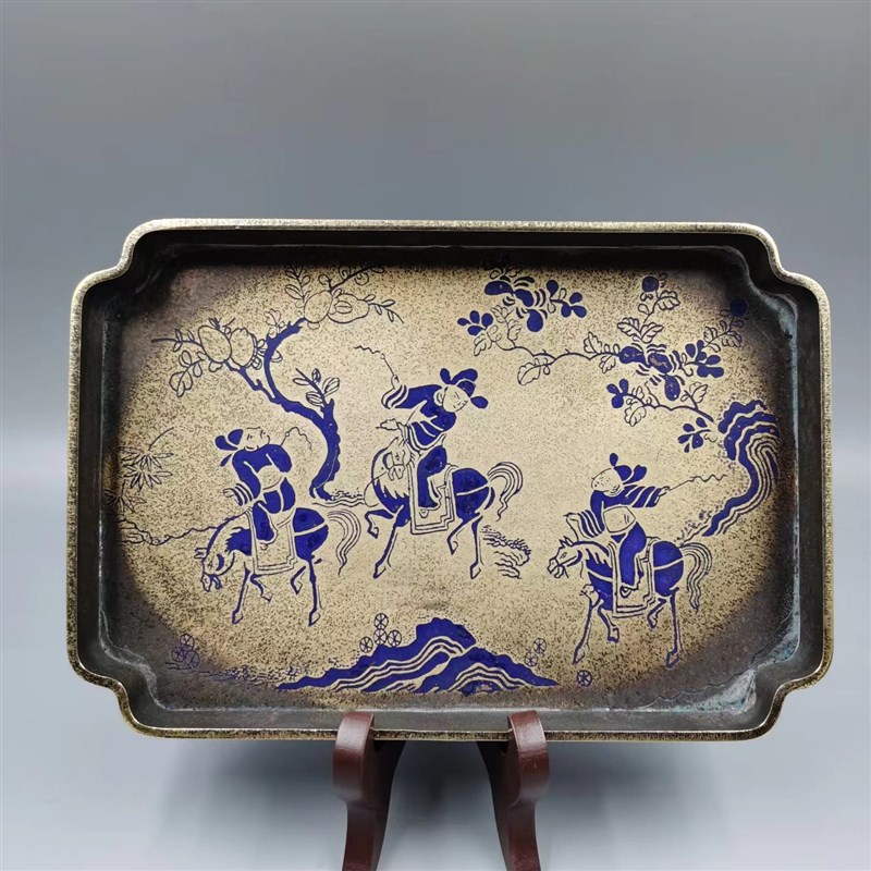 复古铜茶盘宋式茶承茶具收纳盘日式仿古壶垫茶垫壶承铜托盘干泡台