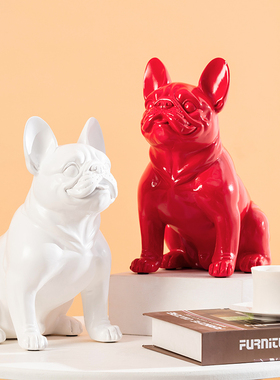 斗牛犬狗摆件家居客厅装饰狗创意礼品乔迁样板间店铺橱窗法斗狗模