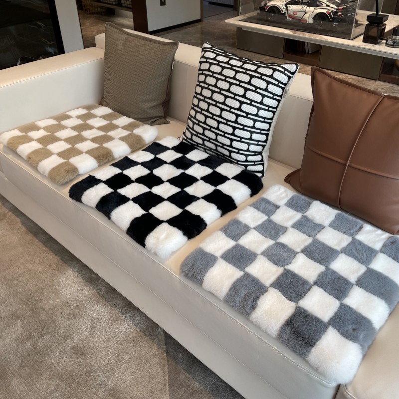 优选棋盘格方形椅子垫卧室梳妆台地垫办公椅坐垫沙发凳子垫方格地