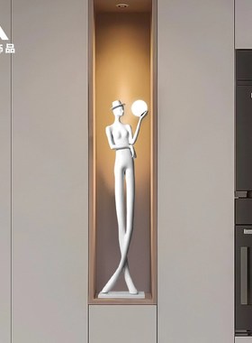 优选现代艺术高档抽象人物高级雕塑摆件房间电视柜客厅玄关庭院艺