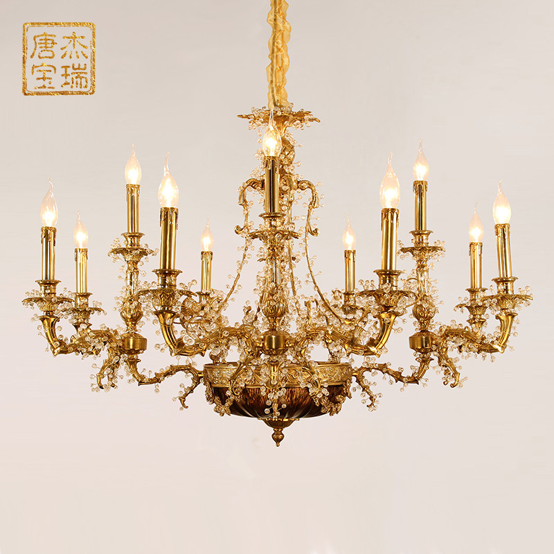 优选杰瑞唐宝法式吊灯卧室餐厅客厅复古创意田园欧式奢华别墅全铜
