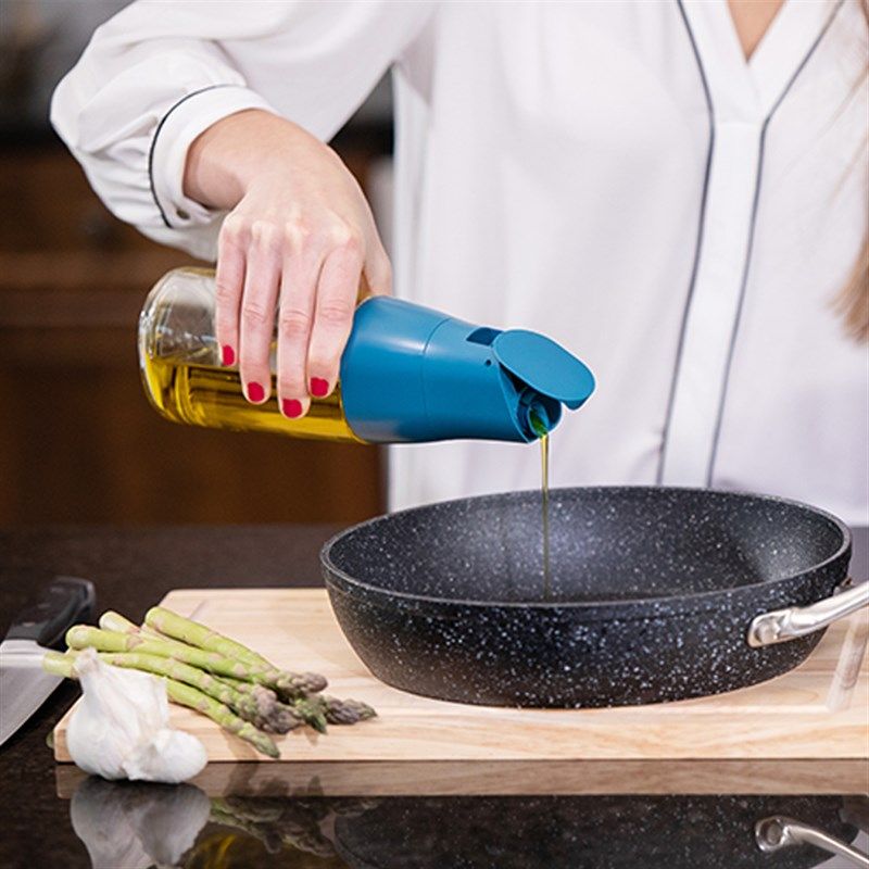 优选加拿大ZUUTii玻璃油瓶油罐重力开盖自动厨房家用防漏装油瓶