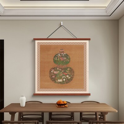 优选画堂主2025新款花瓶葫芦装饰画新中式客厅餐厅壁画正方形玄关