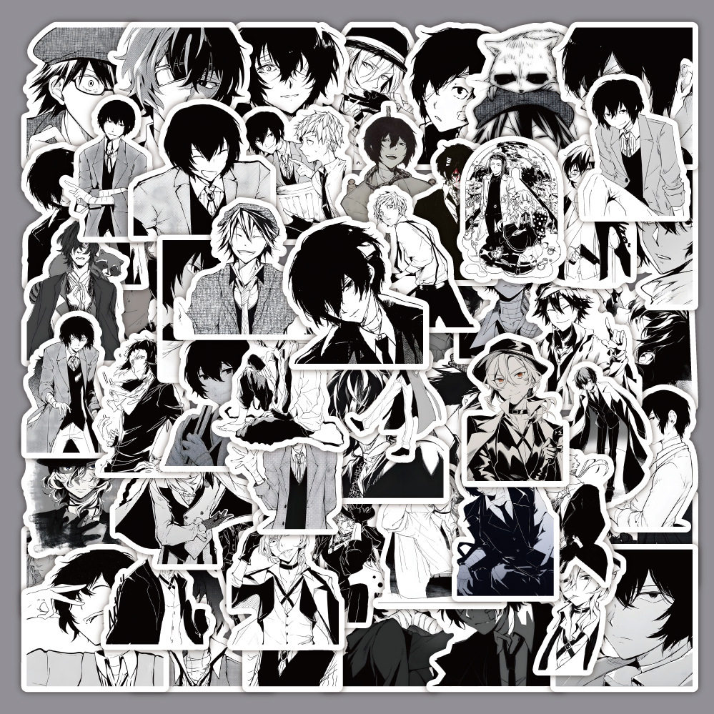 60张文豪野犬卡通贴纸周边手机壳水杯笔记本贴画厂家,文具电教/文化用品/商务用品,贴纸/立体贴纸,淘宝优惠券,粉丝福利购,淘宝优惠卷