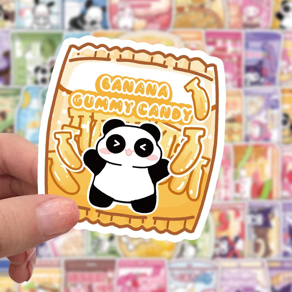 104张零食卡通贴纸Q版装饰手账行李箱素材标签防水自粘diy小贴画