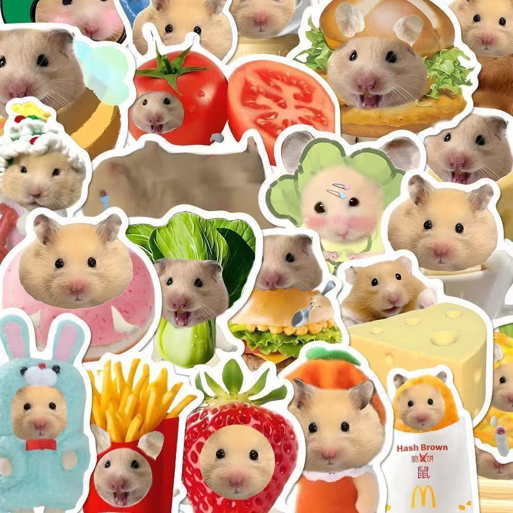 120张老鼠贴纸卡通趣味表情包ins风装饰手账行李箱素材桌面防水贴