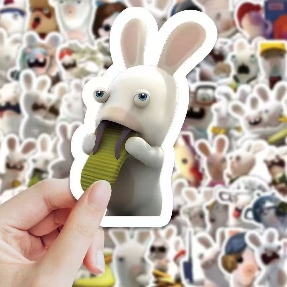 200贴疯狂的兔子表情贴纸卡通可爱搞笑周边手机防水装饰手账贴画