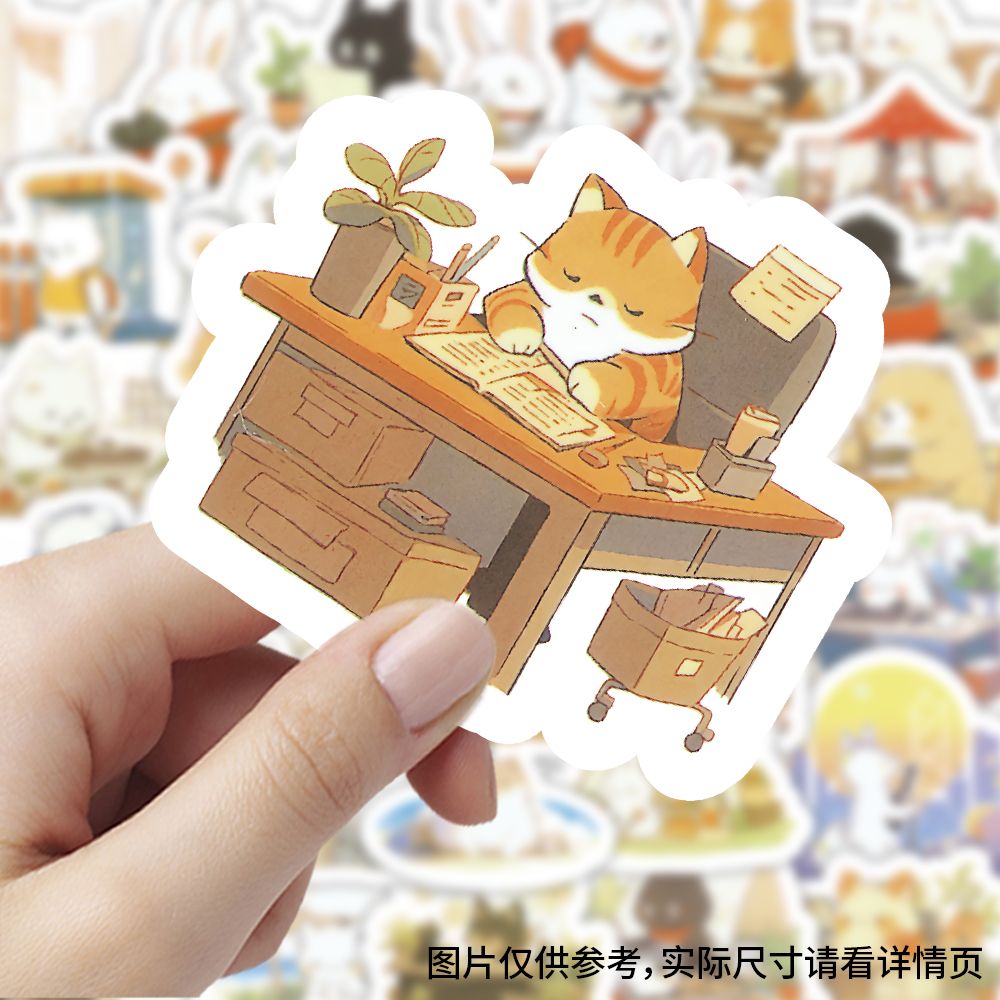 150张萌趣小动物的日常贴纸卡通可爱ins风装饰笔记本手账标签贴画