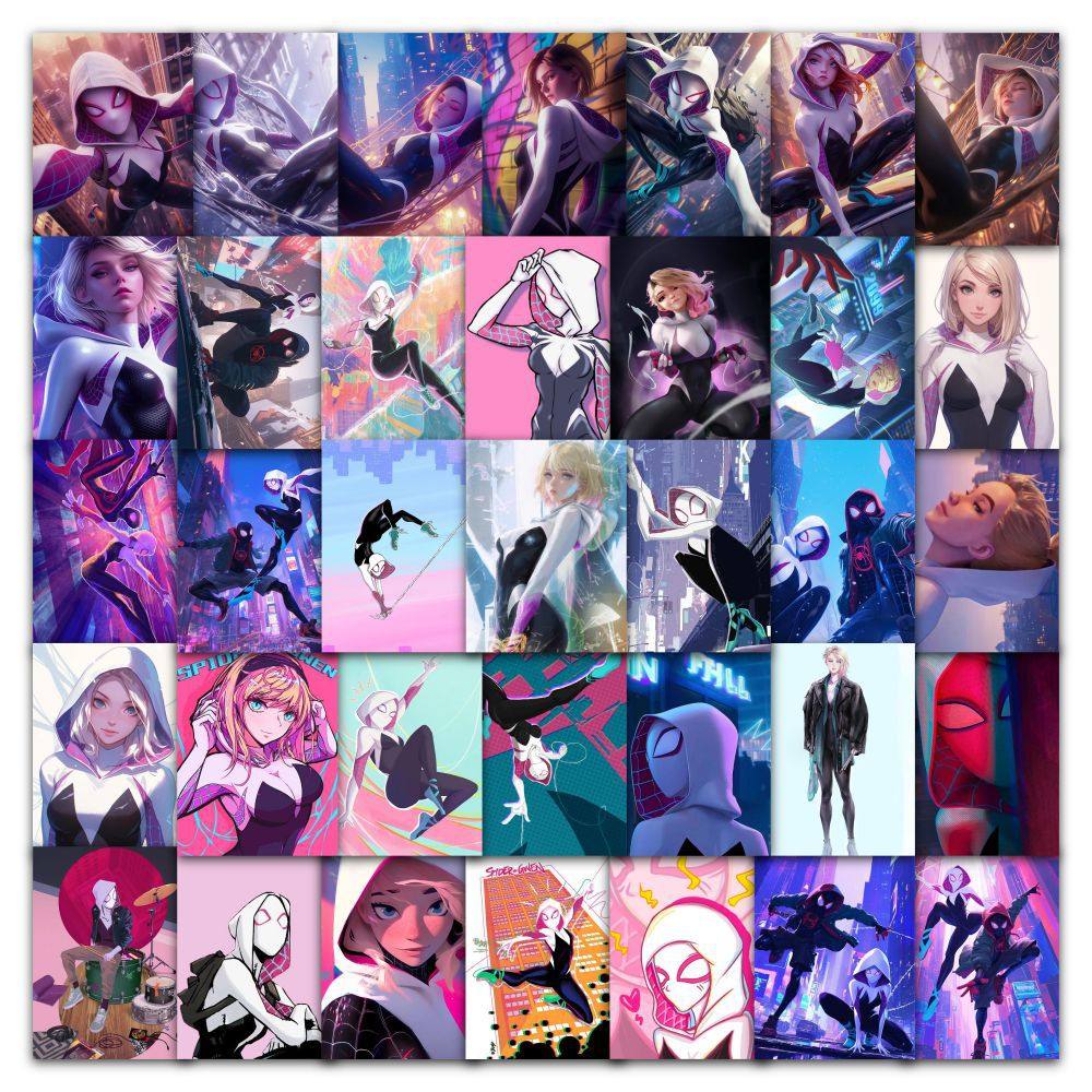 60张蜘蛛格温动漫卡通贴纸装饰汽车行李箱手机壳水杯素材贴画,文具电教/文化用品/商务用品,贴纸/立体贴纸,淘宝优惠券,粉丝福利购,淘宝优惠卷