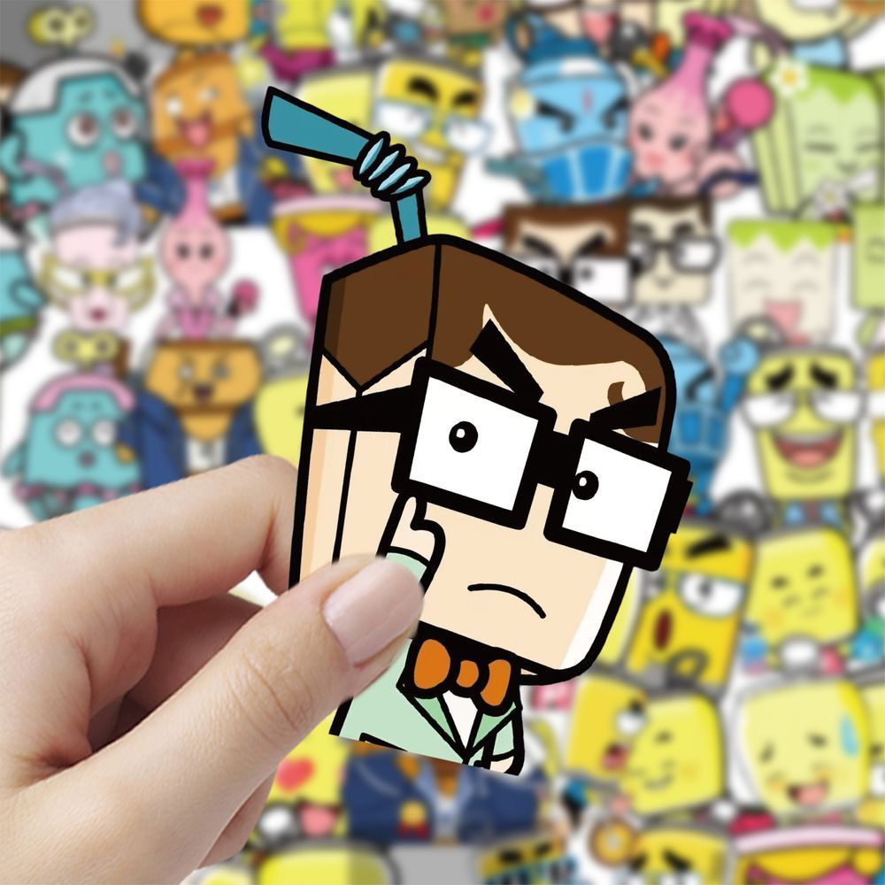 180贴可爱童年动画片哈皮父子贴纸可爱小众搞笑贴纸儿童墙面桌面
