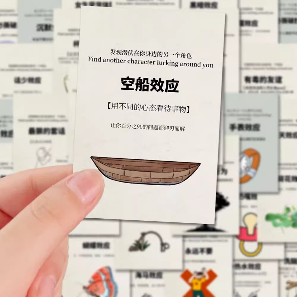 96张新款卡通版心理学效应贴纸精神状态管理贴画装饰手账水杯标签