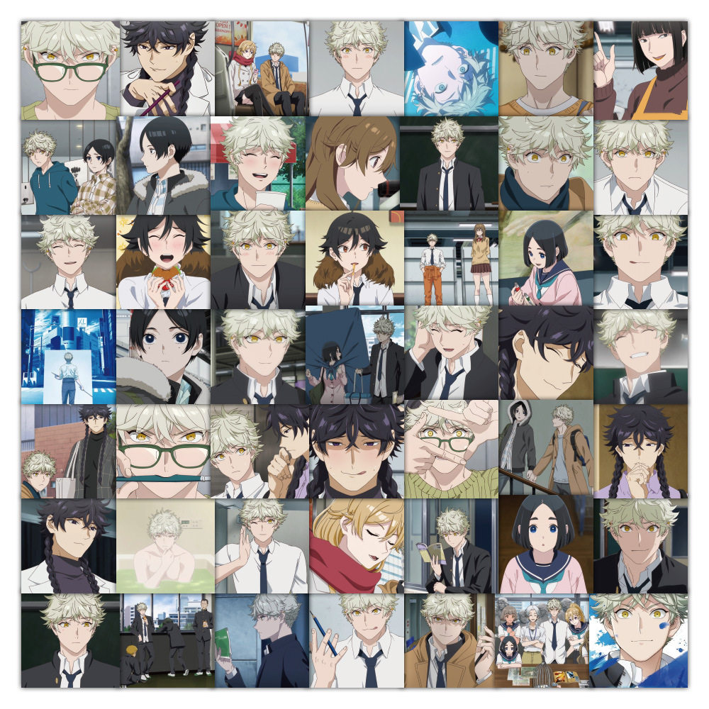 60张蓝色时期动漫卡通贴纸鲶川龙二装饰水杯手机壳笔记本素材贴画,文具电教/文化用品/商务用品,贴纸/立体贴纸,淘宝优惠券,粉丝福利购,淘宝优惠卷