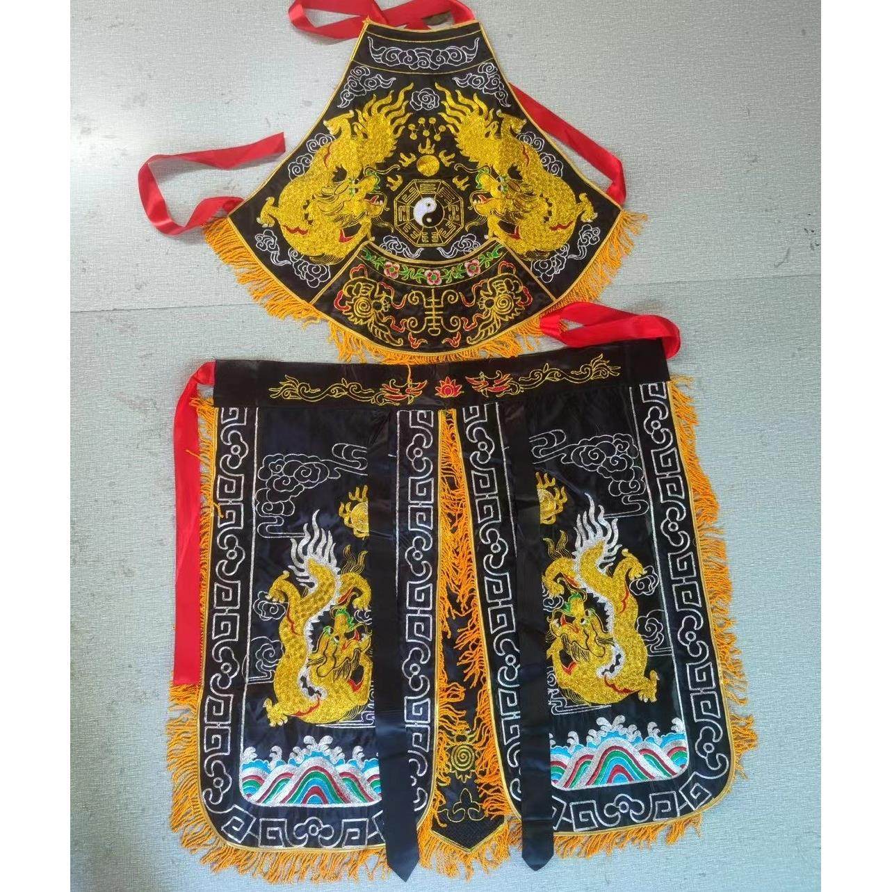 双龙苏绣乩童衣跳童袍法衣八卦兜台版新年龙虎裙定制五营跳童服饰,特色手工艺,刺绣,淘宝优惠券,粉丝福利购,淘宝优惠卷