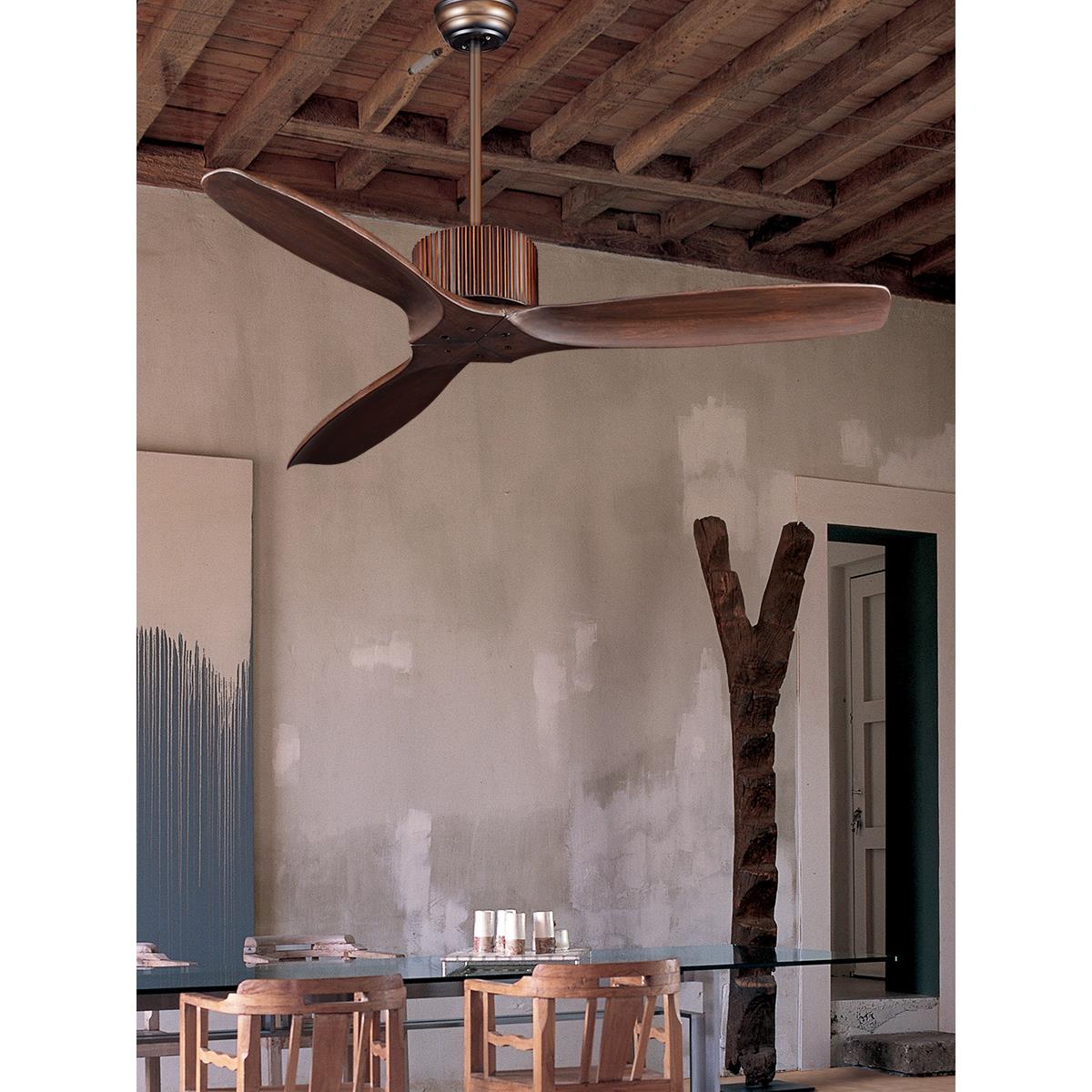 实木复古吊扇灯无灯风扇灯餐厅客厅带灯中古电风扇家用一体吊灯