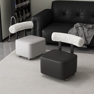 精品万向轮小凳子滑轮矮凳家用客厅带轮板凳沙发凳儿童靠背椅子换