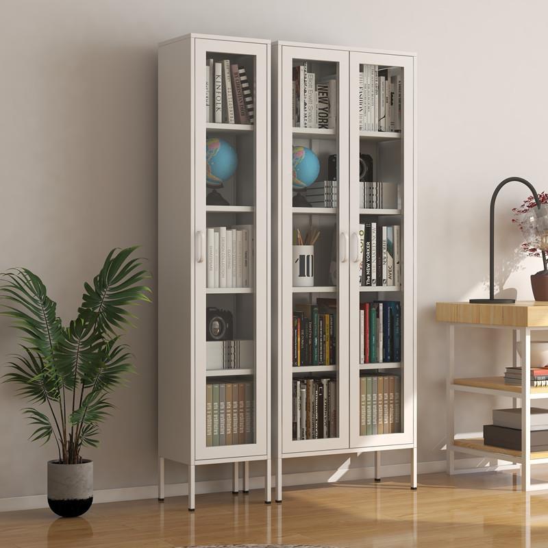 办公室文36件柜铁皮柜单门资料收纳柜用玻璃柜门柜落书地储物柜家