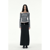 原创设计立体斜裁分割设计感羊毛针织半身裙长款 modo diverso