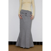 饰压褶鱼尾半身裙秋冬 原创设计羊毛莱赛尔腰带装 modo diverso