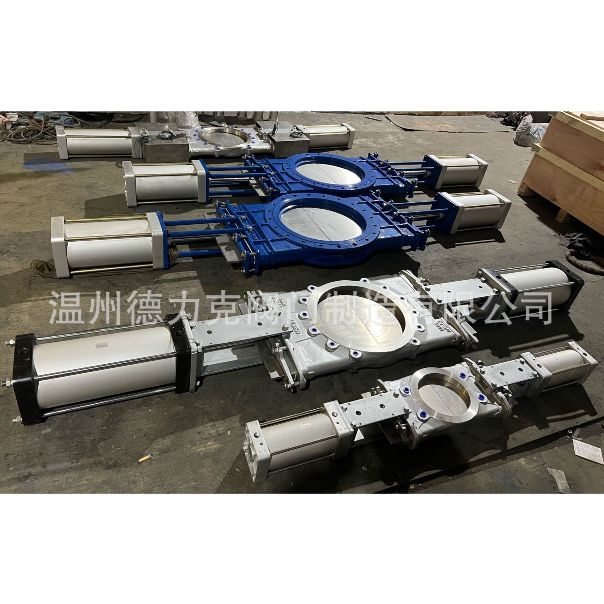 气动双开式插板阀 气动双向对开刀闸阀 双缸驱动刀闸阀德力克造