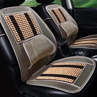 XE929夏季单座木珠汽车坐垫透气腰靠四季通用办公室座椅内饰品