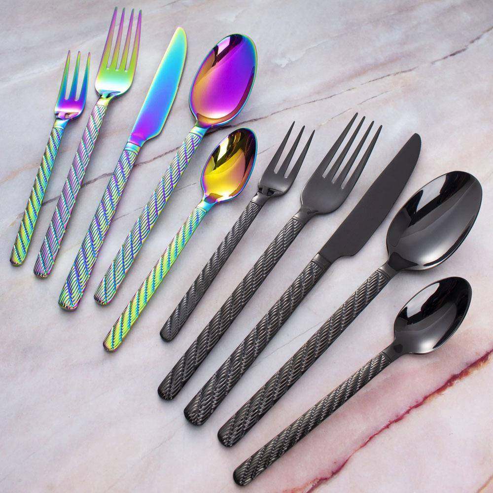 现货麻花手柄设计奢华风格304不锈钢餐具套装刀叉勺酒店餐具,餐饮具,西餐餐具套装,淘宝优惠券,粉丝福利购,淘宝优惠卷