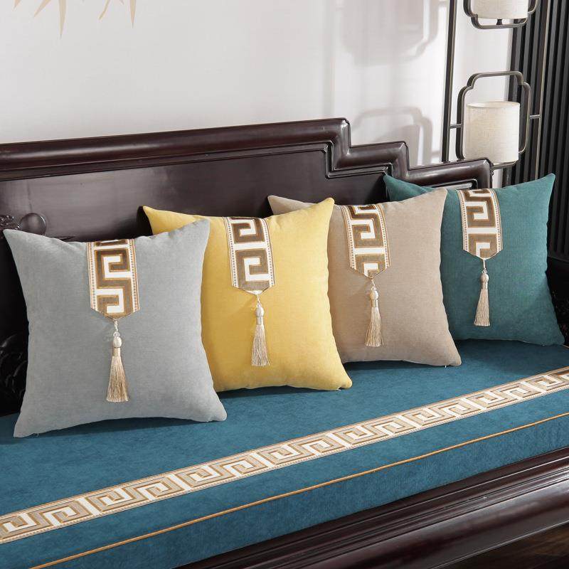 A6L新中式红实木沙发抱枕套可拆洗靠枕套客厅腰枕床头大号靠背垫,居家布艺,抱枕被,淘宝优惠券,粉丝福利购,淘宝优惠卷