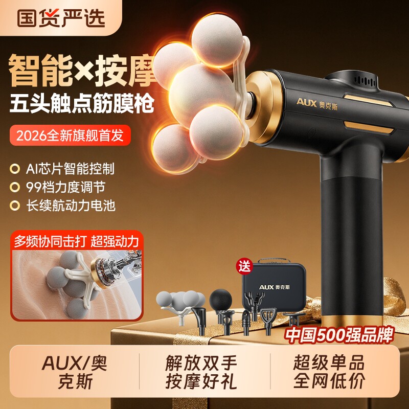 奥克斯筋膜枪肌肉按摩器五头专用背部腰部颈椎颈膜枪多功能放松仪