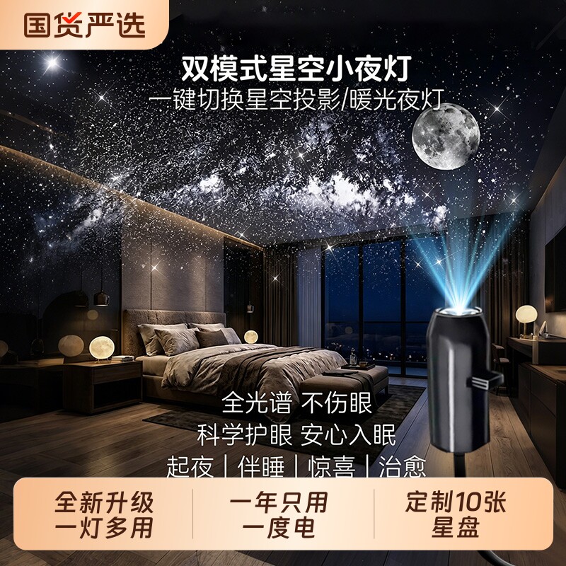 【送礼好物】满天星投影小夜灯图片