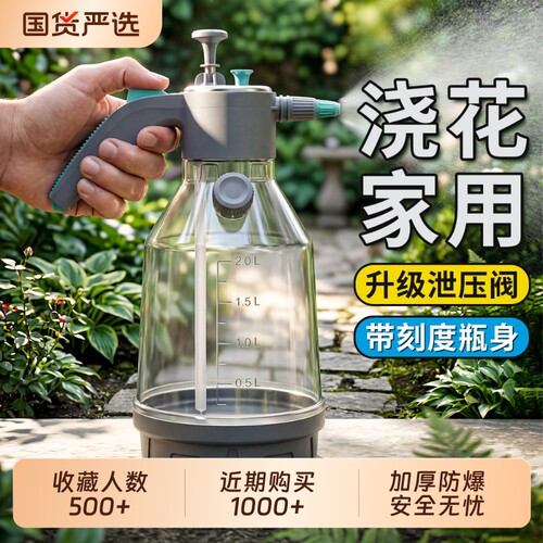 高压园艺喷水壶加压式手动喷壶浇花家用小型喷雾器清洁打农药专用