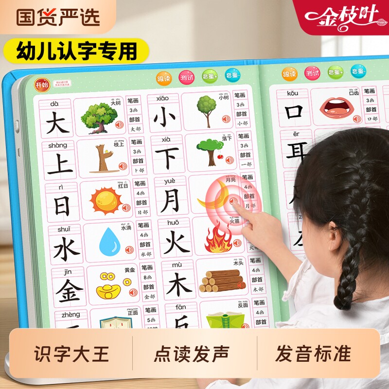 儿童识字大王点读发声书学习机3000字会说话的早教有声书玩具拼音