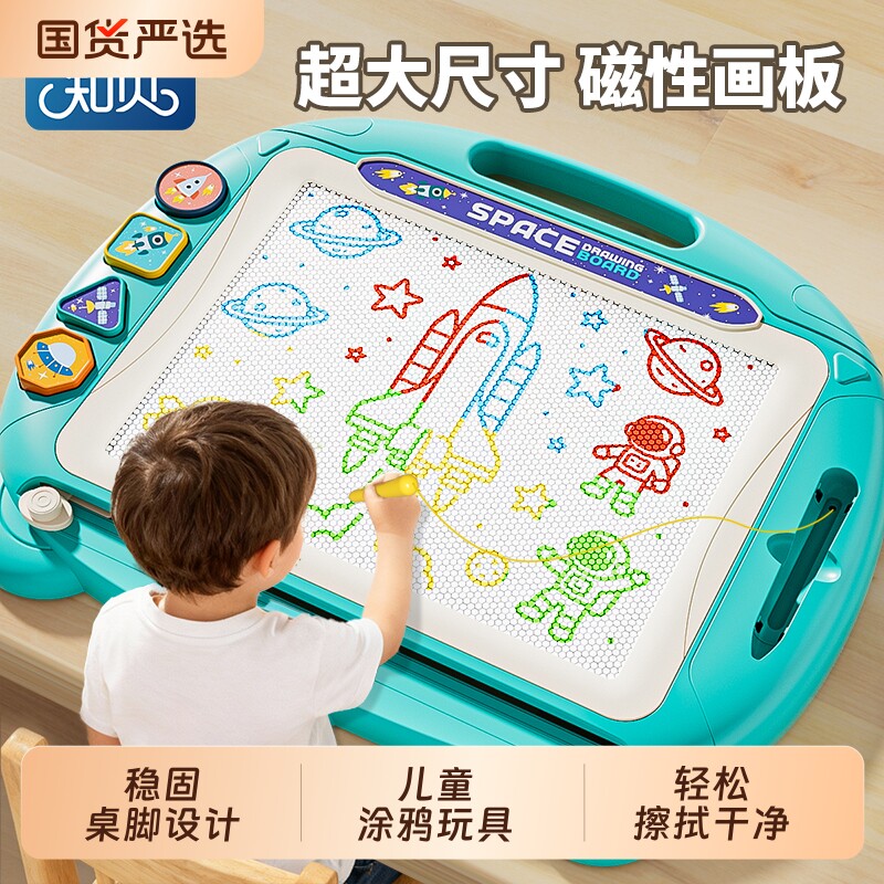 儿童画板家用婴幼儿磁性消除的擦写字板1岁宝宝2涂鸦画画玩具超大图片