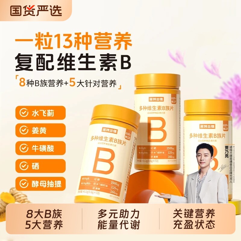 诺特兰德维生素b族复合片多种维生素b2b6b12多维补充片正品健