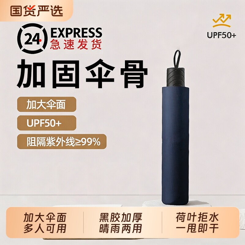 超大号雨伞加大加厚加固男士三人伞晴雨两用手动折叠遮阳伞女小巧