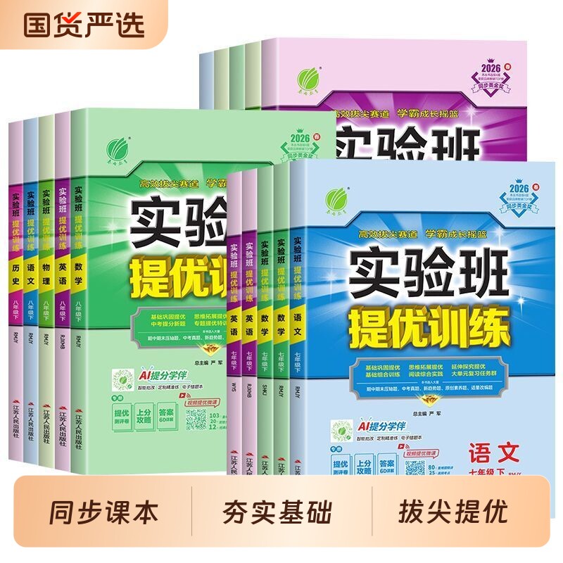 初中实验班提优训练同步练习册图片