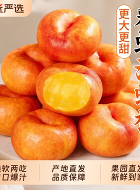 彩虹油蟠桃正宗蒙阴扁桃子新鲜水果应当季奶潘桃甜蜜桃整箱包邮9