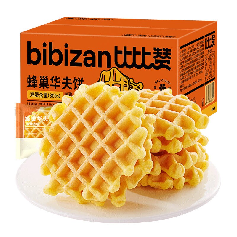 比比赞华夫饼面包整箱早餐学生速食蛋糕零食小吃休闲食品批发糕点