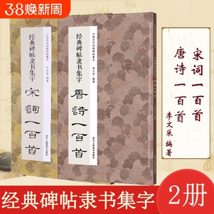 2册 经典碑帖隶书集字唐诗一百首+经典碑帖隶书集字宋词一百首 隶书碑帖集字古诗词毛笔书法临摹教程汉隶书字帖曹全碑草书集字