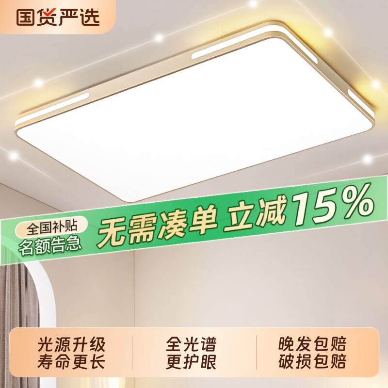 LED长方形简约客厅吸顶灯图片