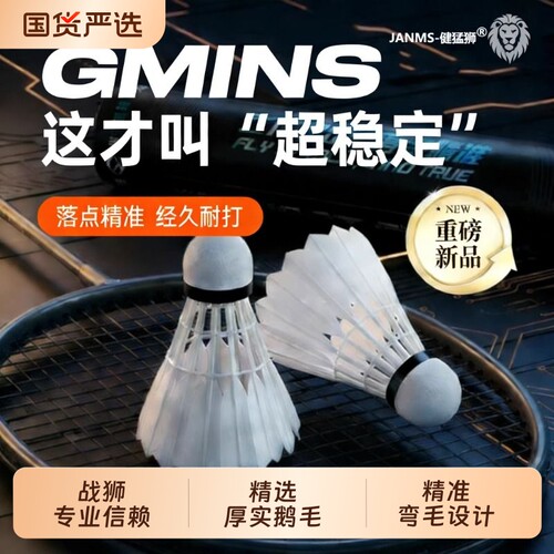 羽毛球鹅毛12只装/6耐打王白色黑色训练专业比赛耐打球夜光尼龙