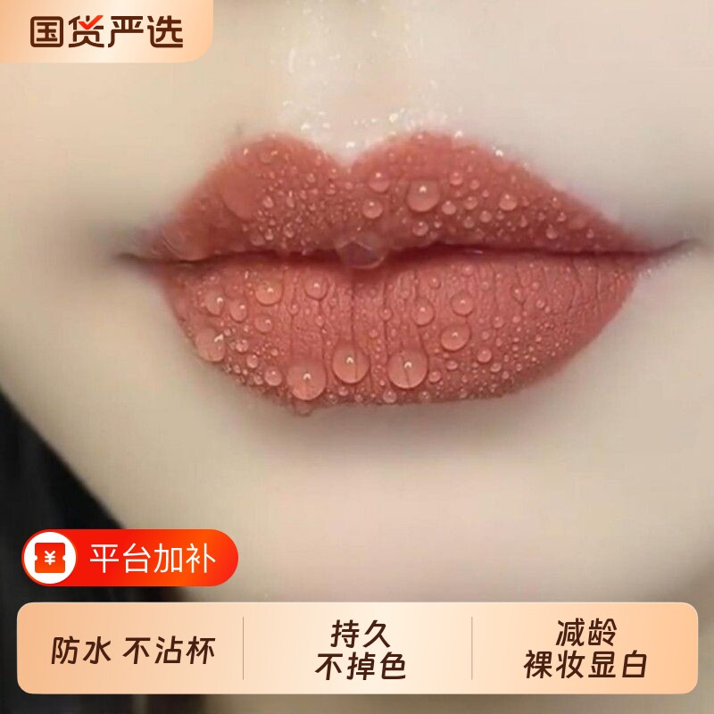 防水口红雨衣持久不沾杯不掉色肉桂奶茶色哑光黄皮素颜显白豆沙色