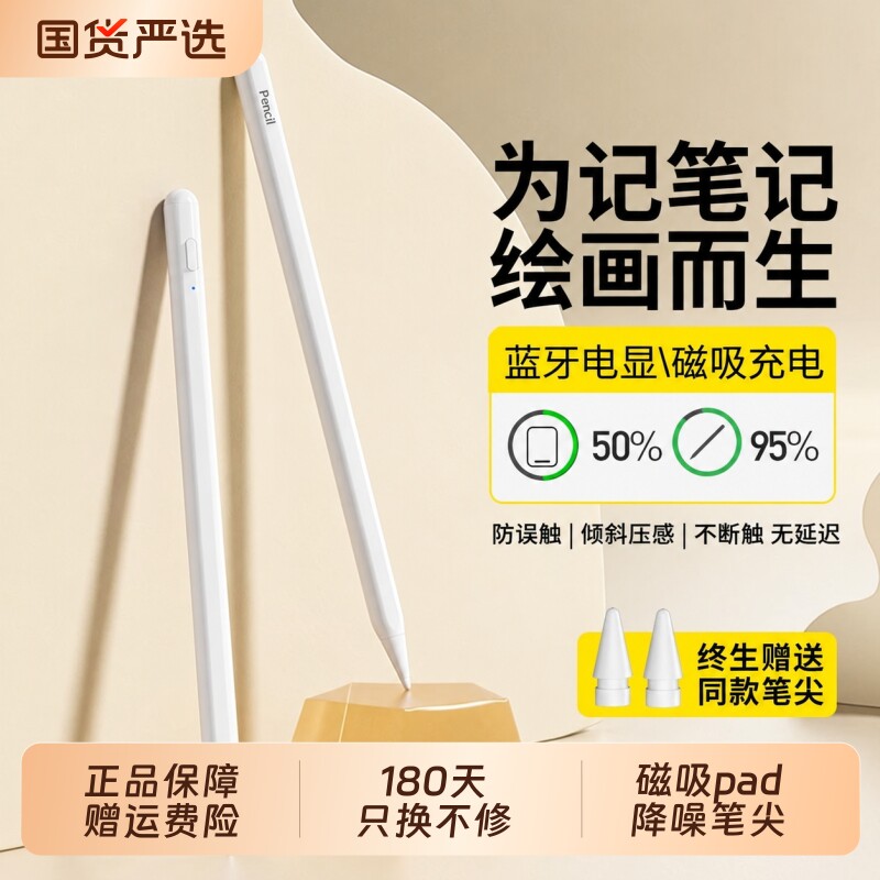 电容笔适用apple pencil pro苹果触控笔平板触屏笔air8通用ipad pencil手写笔平替11蓝牙写字绘画画专用4