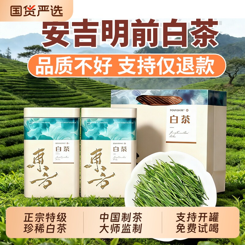 特级安吉明前白茶正宗高山2026年新茶礼盒装珍稀绿茶茶叶自己喝