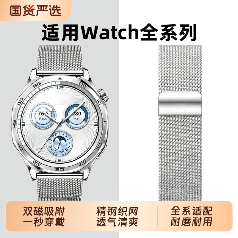 适用华为GT6/5米兰尼斯磁吸表带图片