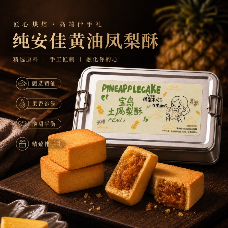 精小珍台湾土凤梨酥厦门伴手礼特产糕点心年货礼盒金钻黑钻宝岛