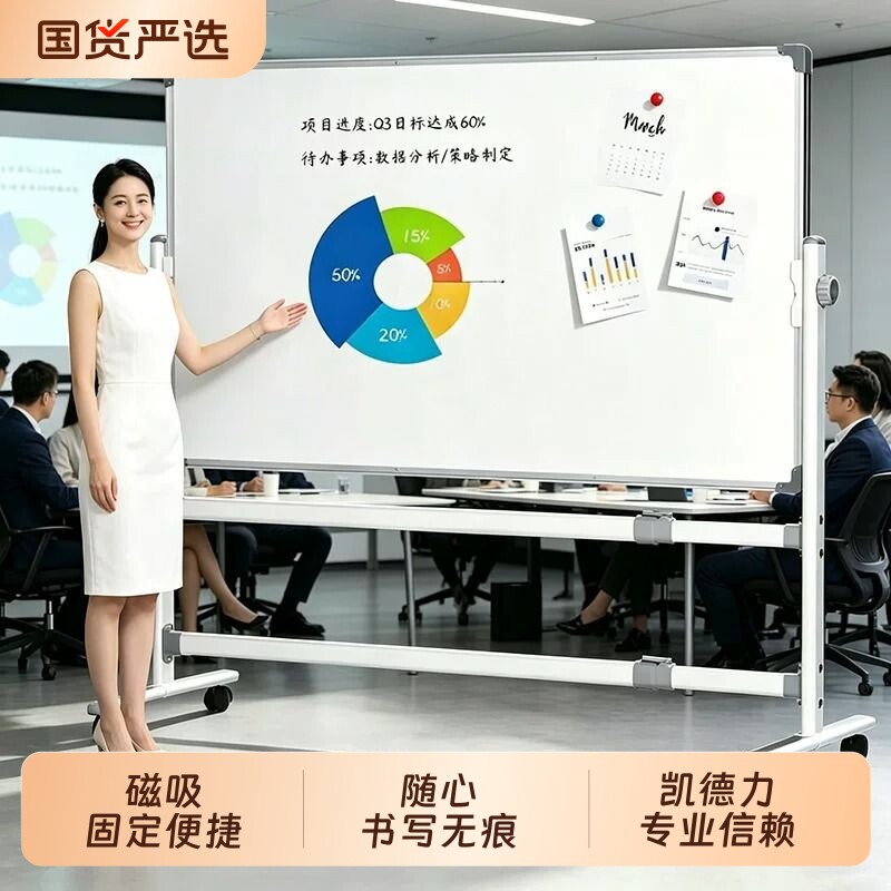 泰玉嘉可移动办公白板写字板双面磁吸教学儿童画板加固支架记事板培训家用